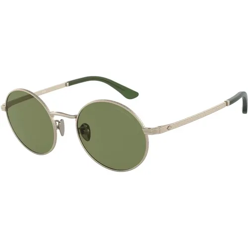 Matte Light Gold/Green Sunglasses AR 6146,Matte Bronze/ Sunglasses - Giorgio Armani - Modalova