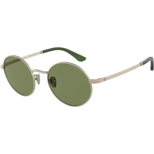 Matte Light Gold/Green Sunglasses AR 6146 - Giorgio Armani - Modalova