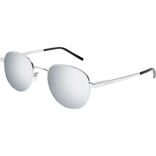 Silver/Silver Sunglasses SL 555 , unisex, Sizes: 48 MM - Saint Laurent - Modalova