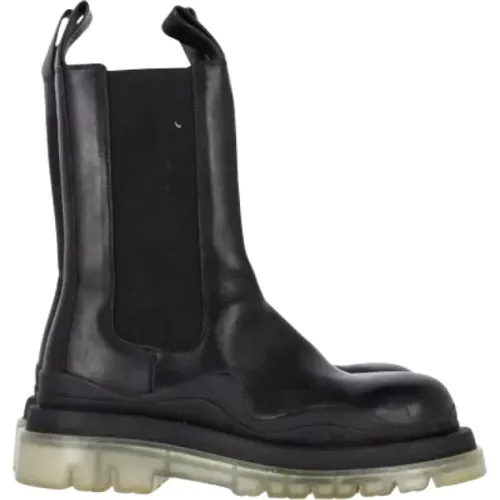 Pre-owned Leather boots , male, Sizes: 8 1/2 UK - Bottega Veneta Vintage - Modalova