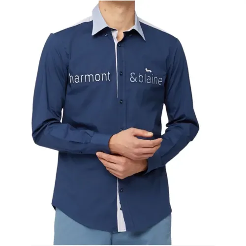 Cotton Logo Lettering Shirt , male, Sizes: L, S, M - Harmont & Blaine - Modalova