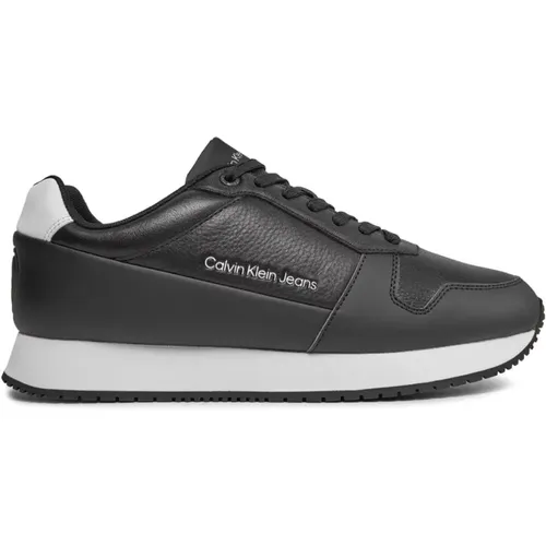 Gemischte Ledersneaker , Herren, Größe: 45 EU - Calvin Klein - Modalova