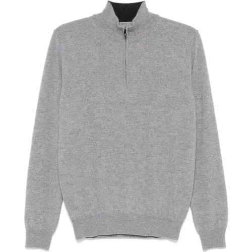 Luxurious Wool/Cashmere Half-Zip Knitwear , male, Sizes: 2XL, XL, M, 3XL - Corneliani - Modalova