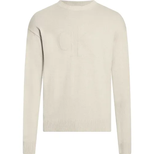 Sweater Round Neck Elasticized Cuffs , male, Sizes: XL, L, S, XS, M - Calvin Klein - Modalova