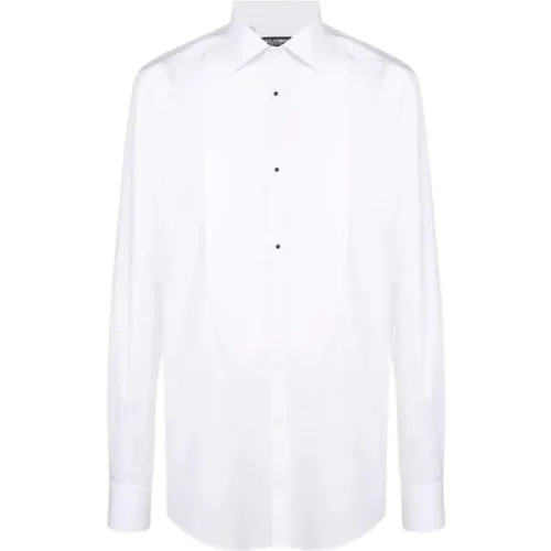 Cotton Shirt with Black Buttons , male, Sizes: XL, L, S, 2XL - Dolce & Gabbana - Modalova