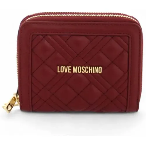 Logo Lettering Wallet with Zip Closure , female, Sizes: ONE SIZE - Love Moschino - Modalova