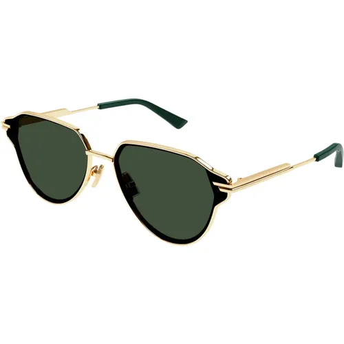 Gold/Green Sunglasses BV1271S, Sunglasses BV1271S,Gold/Brown Sunglasses - Bottega Veneta - Modalova