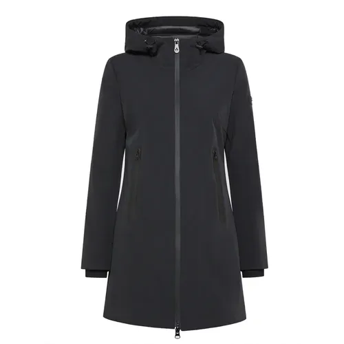 Schwarze Parka Jacke Nylon Jersey,Schwarze Daunenjacke mit fester Kapuze - Peuterey - Modalova