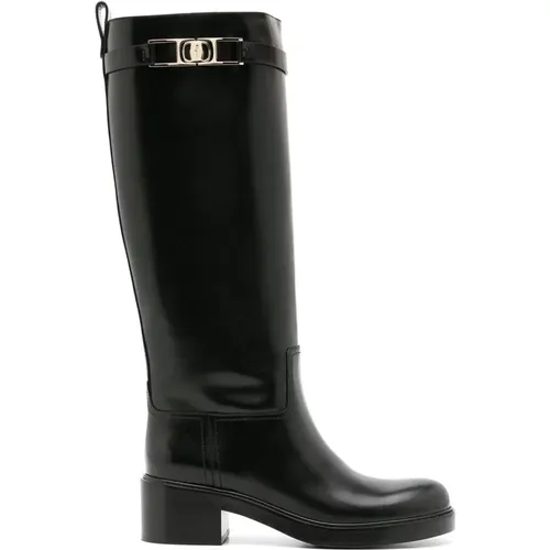 Rosalie High Boots for Women , female, Sizes: 4 UK, 7 UK, 6 UK, 3 UK, 4 1/2 UK, 6 1/2 UK - Salvatore Ferragamo - Modalova