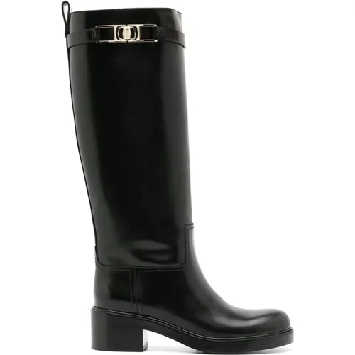 Rosalie High Boots for Women , female, Sizes: 6 UK, 3 UK, 4 1/2 UK, 6 1/2 UK - Salvatore Ferragamo - Modalova