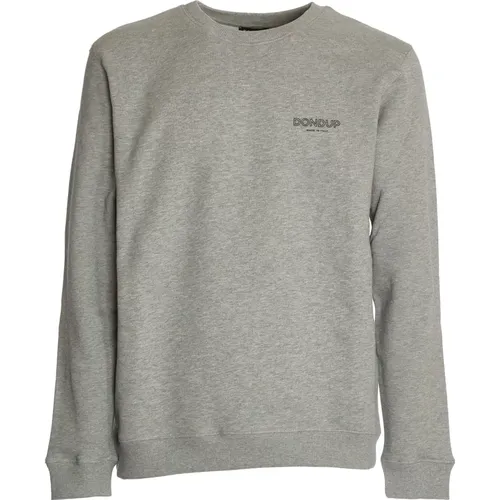 Grauer Crewneck Sweatshirt Steigern Garderobe Stil , Herren, Größe: M - Dondup - Modalova