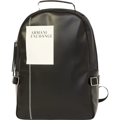 Polyester Zip Backpack Logo Patch , male, Sizes: ONE SIZE - Armani Exchange - Modalova