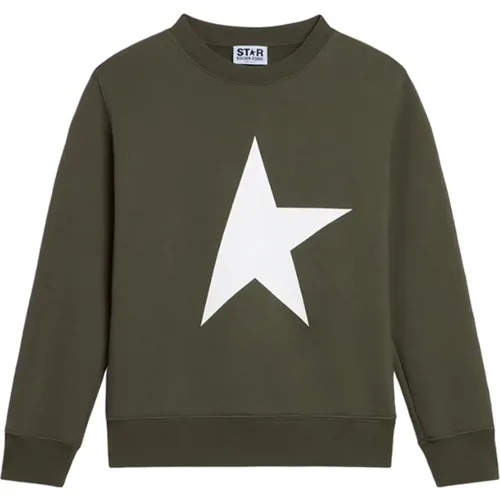 Kinder Pullover Langarm Weißer Stern,Kinder Crewneck Sweatshirt Großer Sternenprint - Golden Goose - Modalova