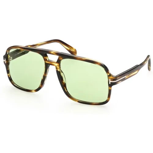 Falconer-02 Grüne Sonnenbrille , Herren, Größe: 60 MM - Tom Ford - Modalova