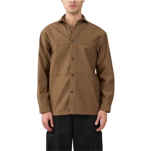 Carlos Wool Overshirt with Buttons , male, Sizes: XL, L, M - Nine In The Morning - Modalova