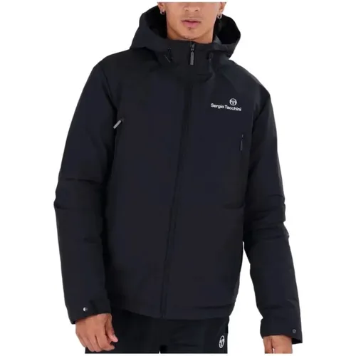 Logo Print Kapuzenjacke - Schwarz , Herren, Größe: L - Sergio Tacchini - Modalova