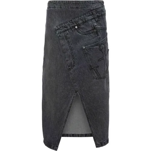 Grey Denim Wrap Skirt , female, Sizes: S, XS, 2XS - JW Anderson - Modalova