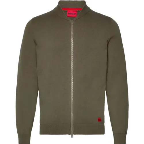 Beiger Zip-Cardigan Stilvoll und vielseitig , Herren, Größe: 2XL - Hugo Boss - Modalova