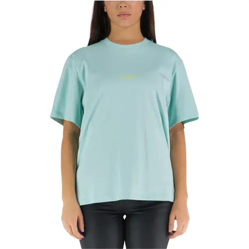 Kurzarm Baumwoll-Jersey T-Shirt für Damen , Damen, Größe: 2XS - Stella Mccartney - Modalova