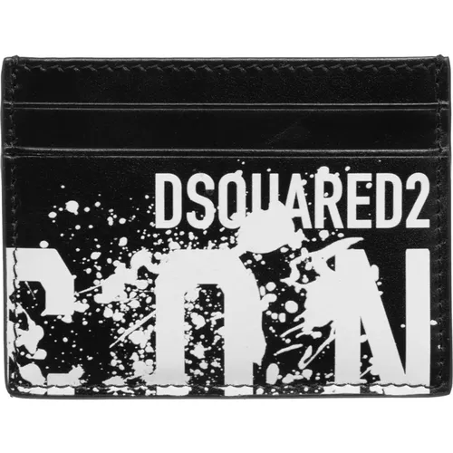 Patterned Multicolour Credit Card Holder , male, Sizes: ONE SIZE - Dsquared2 - Modalova