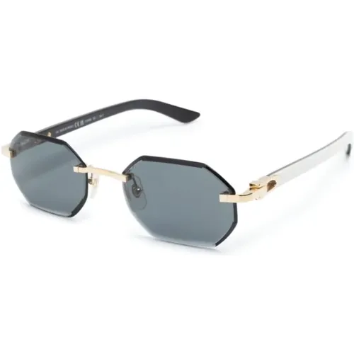 Gold Sunglasses for Everyday Use , male, Sizes: 54 MM - Cartier - Modalova