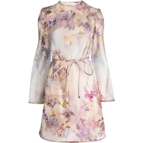 Floral Print Short Dress , female, Sizes: L - Zimmermann - Modalova