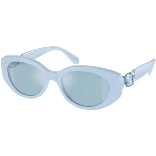 Blaue Verspiegelte Sonnenbrille - Swarovski - Modalova