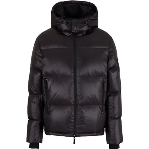 Schwarze Winterjacke mit echter Gänsedaune - Armani Exchange - Modalova