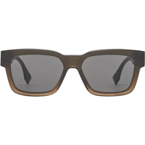 Square Acetate Sunglasses in Transparent , female, Sizes: 53 MM - Fendi - Modalova