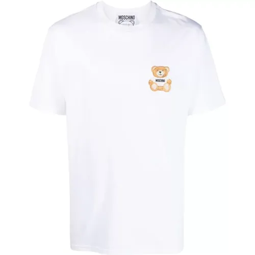 Teddy Bear Patch Cotton T-Shirt , male, Sizes: M - Moschino - Modalova