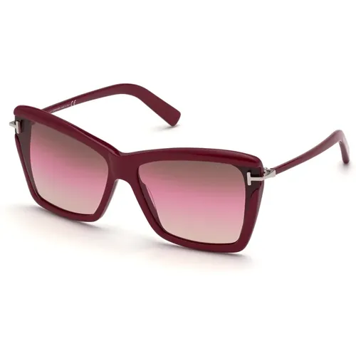 Leah Sunglasses Gradient Brown , female, Sizes: 64 MM - Tom Ford - Modalova