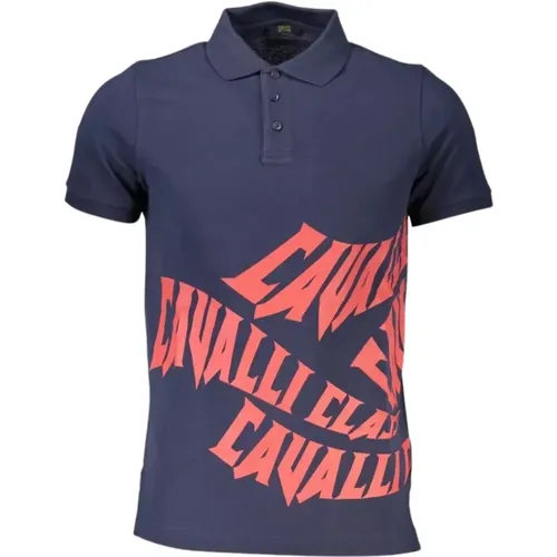 Elegantes kurzärmeliges Baumwoll-Polo , Herren, Größe: L - Cavalli Class - Modalova