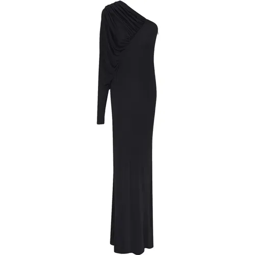 Asymmetric Sleeve Dress Ss23 , female, Sizes: L - Saint Laurent - Modalova