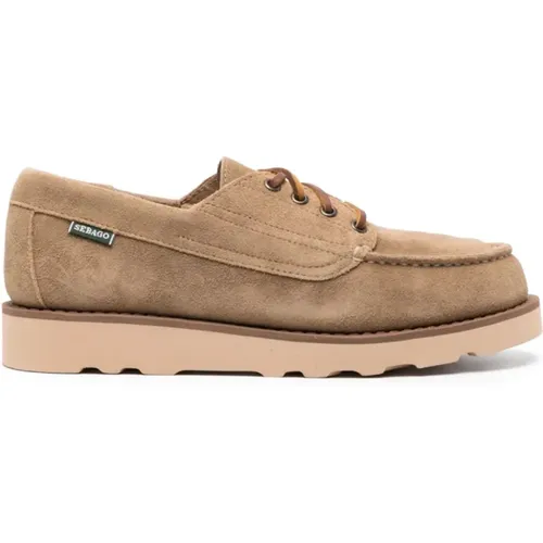 Camel Flat Shoes , male, Sizes: 9 1/2 UK, 8 1/2 UK, 9 UK, 8 UK - Sebago - Modalova