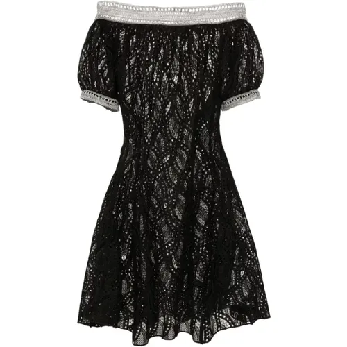 Lace Off-Shoulder Dress , female, Sizes: S - Ermanno Scervino - Modalova