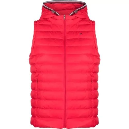 Rote Nylon Damenweste , Damen, Größe: XS - Tommy Hilfiger - Modalova