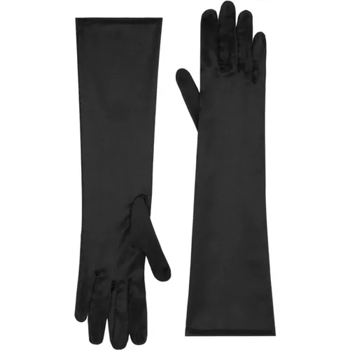 Silk Elbow Length Gloves , female, Sizes: M - Dolce & Gabbana - Modalova
