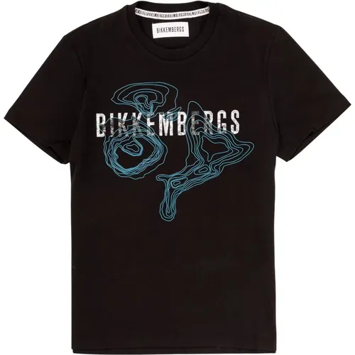 Kurzarm Bedrucktes T-Shirt - Bikkembergs - Modalova