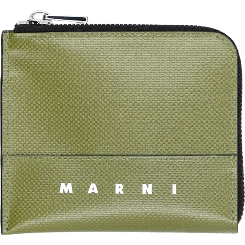 Military Zip Wallet , male, Sizes: ONE SIZE - Marni - Modalova