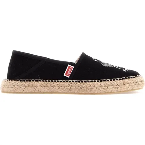 Bestickte Canvas Espadrilles,Schwarze Espadrilles mit Seildetail - Kenzo - Modalova