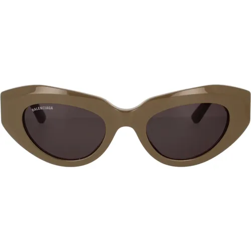 Stilvolle Cat-Eye Sonnenbrille mit Vintage-inspirierter Signatur , Damen, Größe: 52 MM - Balenciaga - Modalova