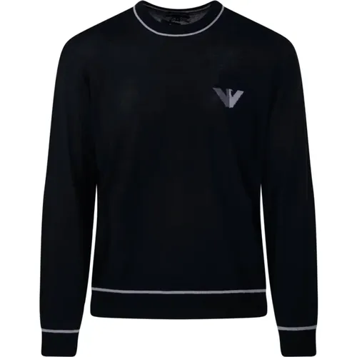 Eagle Round Neck Pullover , male, Sizes: S, M, L, XL - Emporio Armani - Modalova