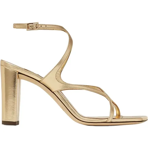 Gold Sandals 85mm , female, Sizes: 4 1/2 UK, 6 UK, 3 UK - Jimmy Choo - Modalova