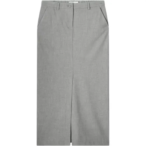 Viscose Blend Stretch Skirt Grey , female, Sizes: L, S, XS, M - Summum Woman - Modalova