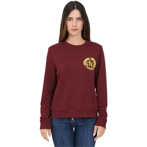 Burgunder Crewneck Sweatshirt für Frauen - Elisabetta Franchi - Modalova