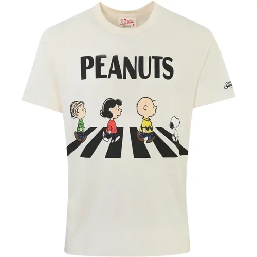 Cotton T-shirt with Peanuts Print , male, Sizes: XL, M, S - MC2 Saint Barth - Modalova