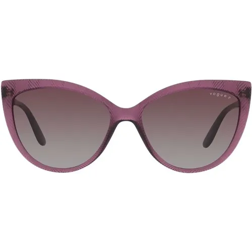 Transparent Violet/Grey Violet Sunglasses , female, Sizes: 57 MM - Vogue - Modalova