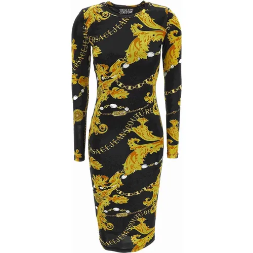 Organzino Print Chaincouture Kleid , Damen, Größe: 2XS - Versace Jeans Couture - Modalova