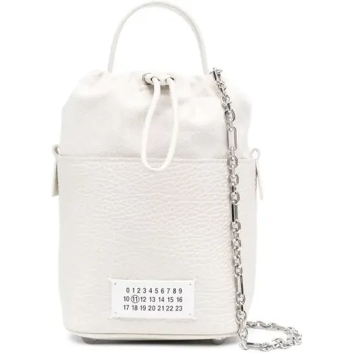 Numbers Motif Bucket Bag in Light Grey , female, Sizes: ONE SIZE - Maison Margiela - Modalova