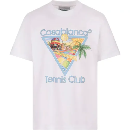 Afro Cubism Tennis Club T-shirt , male, Sizes: L, M, XL - Casablanca - Modalova